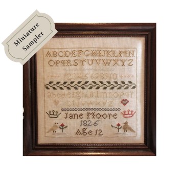Jane Moore 1825 Miniature Sampler